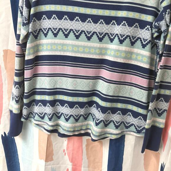 Victoria’s Secret Multicolored Fair Isle Long Sleeve Henley Pajama Top Size XL - Picture 9 of 11